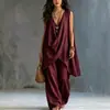 2026 Primavera/Verão Novo Conjunto de Praia Moda Feminino Sem Mangas Cor Sólida Europeu e Americano Transfronteiriço Amazon Wish Comércio Exterior