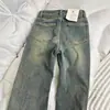 Jeans Vintage Azul Lavado Velho Forrado com Fleece Micro Flare Feminino Outono e Inverno Novos Calças de Cintura Alta Stretch
