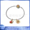 Pulsera Pandora S925 Chapada en Plata de Cobre Abeja Alto Amor Nicho DIY Lujo Ligero Moda Pulsera de Cuerda de Cuero