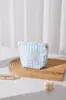Bolsa de Maquillaje Bordada con Lazo a Cuadros Frescos Ins, Bolso de Mano Portátil con Cierre de Cremallera, Bolsa de Almacenamiento para Cuidado de la Piel