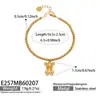 Estilo Ins Europeo y Americano Diseño de Moda Minimalista Colgante de Oso con Circonita 5A Pulsera de Bolas Redondas Acero Inoxidable Joyería Elegante Transfronteriza