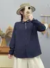 Nuevo Estilo Otoño 2026: Cárdigan de Estilo Artístico con Bordado Floral en la Tapeta, Gasa de Doble Capa, Top Camisa de Manga Larga para Mujer, Moderno