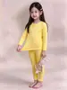 Roupa de Casa Infantil Roupas e Calças de Outono Infantis Meninos e Meninas Roupa de Casa para Bebê Malha Térmica de Algodão Pijamas Roupa de Casa Engrossada