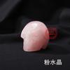 Venta caliente transfronteriza de calaveras de cristal natural, adornos de calavera de cristal rosa tallados a mano, piedra original de cristal.