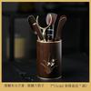 Juego de ceremonia del té de madera de cobre para seis caballeros, accesorios para juego de té de Kung Fu, mesa de té, mesa de té, herramienta de té, cuchillo de té, soporte para té, pincel, soporte para bolígrafo