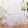 Suprimentos para Casamento Novo Cesta de Flores para Noiva Branco Estilo Ocidental Cesta para Flores de Daminha de Honra Madrinha Cesta de Flores de Mão para Casamento