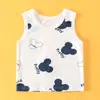 Camiseta regata infantil de algodão fina para o verão, regata sem mangas para meninos, base de verão, exclusiva para exportação