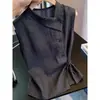 Verão 2026 Novo Moda Francesa Temperamento Elegante Alta Classe Emagrecimento Sem Mangas Camisa Nicho Casual Chique Top Feminino