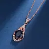 Versión Coreana de Colgante de Turmalina Roja Sangre de Paloma Collar de Piedras Preciosas de Colores para Mujeres Chapado en Oro de 18K Incrustado con Rubí Joyería de Gota de Agua