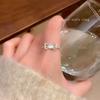 Anillo Abierto de Lazo Ojo de Gato Retro Francés para Mujer Anillo Distintivo Nicho de Lujo Ligero Anillo Pulsera Nueva Celebridad Cibernética