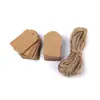 Etiqueta 5x 3cm 100 hojas/bolsa con 10 m de cuerda de cáñamo tarjeta de vaca cabeza de flor etiqueta en blanco Marca ascensor