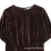 Exportación Transfronteriza Ropa de Mujer 2025 Otoño Nuevo Estilo Europeo y Americano Moda Estilo Globo Top de Terciopelo 9016871