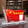 Festa Memorial Membro do Partido Demonstração Pioneiro Posto de Mesa Cartão de Mesa Dupla Face Cristal Transparente Mesa Desktop de Escritório Decoração Cartão Postal