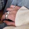 Anel estilo coreano bonito estilo T feminino, indústria pesada, elegante, moderno, legal, celebrante da internet, personalidade, tudo combinando, moda, abertura ajustável