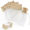 Bolsas de Regalo de Organza y Lino Patchwork Bolsas de Empaque para Guardar Dulces y Juguetes Bolsas con Cordón Decoración para Fiestas Navideñas
