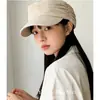 Gorra de Béisbol de Ala Plana Estilo Callejero Japonés para Mujer, Transpirable de Algodón y Lino de Verano, Boina Plegada Retro Equitación para Adelgazar el Rostro