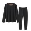 Roupa Íntima Térmica de Outono e Inverno para Homens, Conjunto de Blusa e Calça Térmica de Seda de Caxemira, Camada Base Espessa e Forrada com Lã