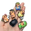 Capivara Fofa Desenho Animado Criativo Plástico Macio PVC Flor para Sapato Personalizada Sapato Croc Fivela de Sapato Fivela Decorativa Acessórios Pronta em Estoque Atacado