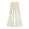 Roupas Femininas 2026 Verão Novo Estilo Europeu e Americano Fashionável Textura Macia Gola Lapela Camisa de Manga Longa Calça de Pernas Largas Conjunto de Duas Peças