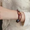 Pulsera de Cristal Multi-Precioso con Granate Natural para Mujer, Moda Versátil con Cristal Rosa y Cianita, Joyería al por Mayor