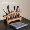 Soporte para Ceremonia del Té Seis Caballeros Set Madera Maciza de Nogal Tijeras para Té Mesa de Té Accesorios para Soporte de Té Suministros Juego Completo Juego de Té Gongfu