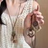 Colar Bohemian Color Café Vintage com Franjas, Estilo Étnico Hippie, Nicho 2026 Nova Corrente para Suéter com Pingente de Borboleta