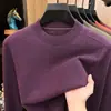 Camisa base de mezcla de lana de oveja, cachemira y seda para hombre, otoño e invierno, suéter de cuello redondo para hombre, ropa casual multicolor para hombre al por mayor