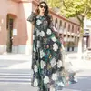 Vestido de Chiffon Novo de Verão 2024 Manga Longa Europeu e Americano Vestido de Comércio Exterior Vestido Leve de Praia Feminino Amazon para Mulheres