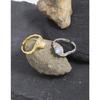 821 Diseño de Nicho Estilo K Lujo Accesible Ins Superficie Asimétrica Piedra Lunar Anillo Abierto Plata Esterlina S925 Textura Femenina