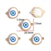Accesorios de collar con colgante de ojo turco blanco perlado para manualidades al por mayor con agujeros, accesorios para pulseras de ojos, cuentas