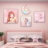 Quarto das crianças Internet Comemorativo Cartoon Mural Astronauta Princesa Quarto Decoração de parede Pintura Quarto de menina Decoração de cabeceira