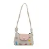 Nova Coleção Primavera 2025 Lenço de Seda Estampado Casual Fofo Bolsa de Ombro Feminina Tendência da Moda Bolsa Transversal Feminina