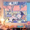 Tapiz de tela con fondo en vivo para decoración de dormitorio, habitación pequeña y fresca, con forma de corazón para chicas de Internet