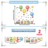 Varios vinilos de pared de globos aerostáticos, nubes y animales para paredes de fondo de dormitorio y sala de estar, decoración de habitaciones del hogar, vinilos de pared autoadhesivos