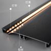 Rodapié de aleación de aluminio con lámpara LED empotrada, lámpara luminosa oculta con clip, línea de luz de pie metálica, tira decorativa de lujo