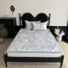 Conjunto de Três Peças de Matelassê Gelado Antibacteriano Classe A Impressão Digital de Verão Matelassê com Ar Condicionado Matelassê de Seda Gelada Lavável e Lavável à Máquina