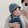Sombrero de Bebé Qiunan Otoño Invierno Estilo Coreano Nuevo Lavado Estrella Mezclilla Sombrero de Protección para Orejas de Bebé Pequeño Mes de Edad Sombrero de Protección Solar