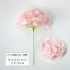 Hortensia artificial de cabeza única al por mayor para decoración de bodas, materiales de fondo y uso especial para escaparates de centros comerciales y paisajismo de paredes de flores