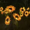 Lámpara de decoración de césped para patio de villa con flores de simulación solar transfronteriza, diente de león, hortensia, girasol, rosa, lámpara de pie