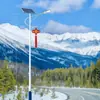 Farolas LED Solares Personalizadas de Estilo Chino con Alimentación de Red para Exteriores, Lámparas de Iluminación Cantilever para Zonas Rurales Nuevas, Farolas Cuadradas de Poste Alto
