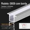 Calha de Luz de Liga de Alumínio Montada na Superfície Luz Linear de LED Tira de Luz Linear em Forma de U com Ranhura para Cartão Tira Linear de Alumínio em Calha
