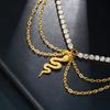 Popular joyería de Amazon tobillera personalizada de serpiente multicapa todo partido europeo y americano tobillera de playa con diamantes completos tobillera femenina