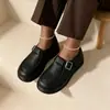 Nuevos Zapatos de Mujer con Tira Cruzada para Primavera y Otoño Piel Ultra-fibra Mori-kei Retro Punta Redonda Cómodos Plataforma Suela Gruesa Artísticos Versátiles Mocasines