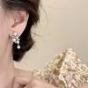 Pendientes geométricos redondos de plata S925 con diamantes y perlas, de alta gama, sencillos y elegantes, combinables para mujer.