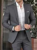 Comercio Exterior Traje Elegante para Hombre Conjunto Color Sólido Alto Nivel Temperamento Banquete Vestido de Noche Corte Ajustado Moda Pantalones de Traje Hombre
