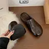 Cuero Genuino Suela Ultra Suave Cómodas Zapatos Tipo Birkenstock para Mujer sin Tira Trasera Slip-On Zapatos para Persona Perezosa Zapatillas Cerradas Mules