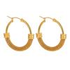 Aretes de Círculo Nicho de Moda Nueva Europea y Americana con Empalme de Malla, Femeninos, Acero de Titanio Chapado en Oro, Aretes de Lujo Ligero