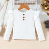 2025 Comércio Exterior Transfronteiriço Moda Outono e Inverno Europeia e Americana Conjunto de Várias Peças para Meninas: Blusa com Manga Bufante, Saia Curta, Cinto, Chapéu