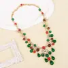 Aliexpress Transfronteiriço Novo Colar Jardim Floresta Feminino Banhado a Ouro Resistente Corrente de Clavícula Feminina de Alta Qualidade para Vestido de Noite