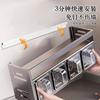 Estante para Especias de Cocina, Estante de Almacenamiento Multifuncional para Frascos de Especias sin Perforaciones, Estante de Almacenamiento de Especias para Hogar Montado en la Pared